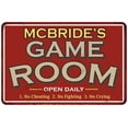 thumbnail image 1 of MCBRIDE'S Game Room Sign Vintage Look Metal Wall 8x12 108120001282, 1 of 1