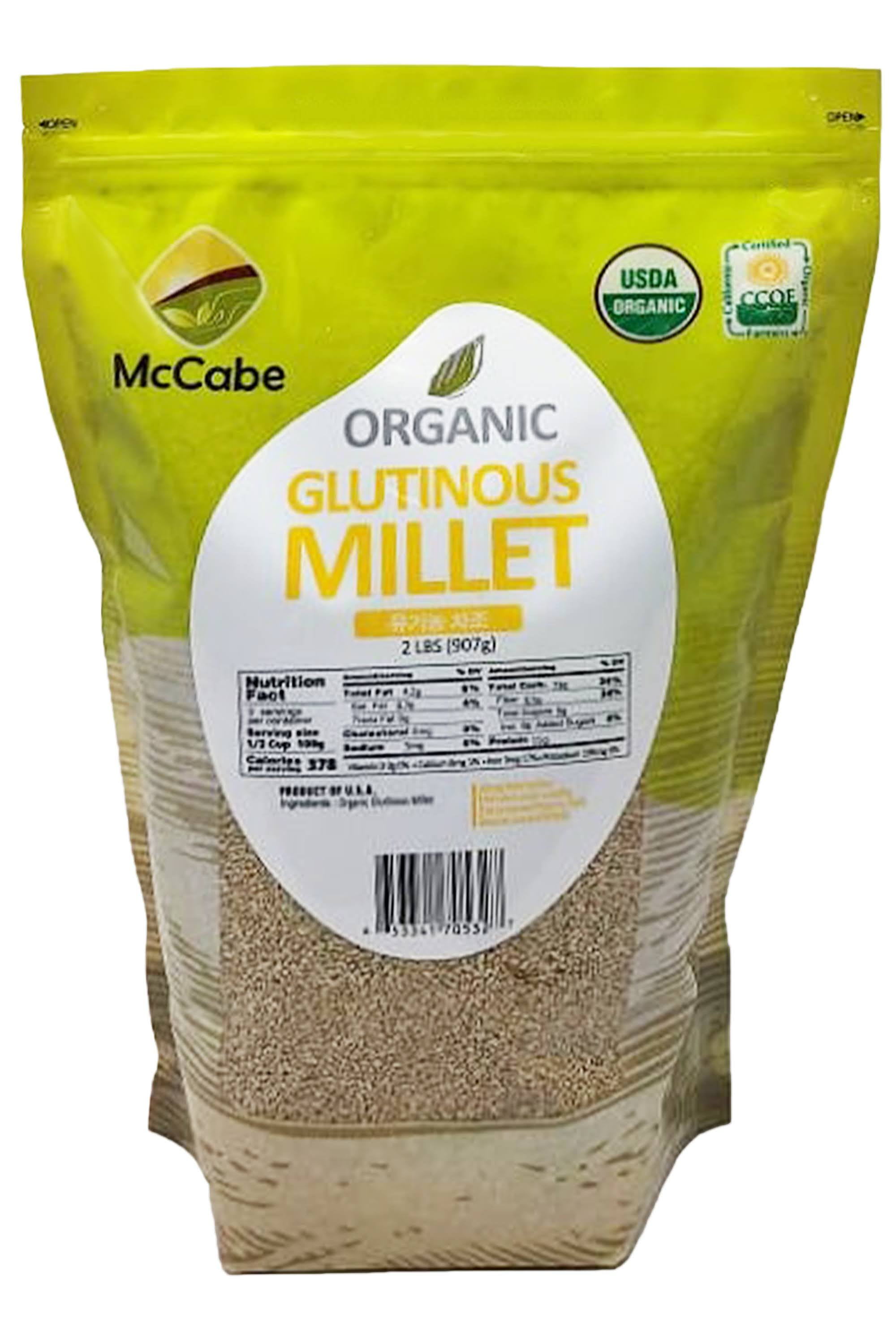 MCCABE ORGANIC GLUTINOUS MILLET, NOW FOODS, ORGANIC MILLET, GLUTENFREE, WHOLE GRAIN, HULLED