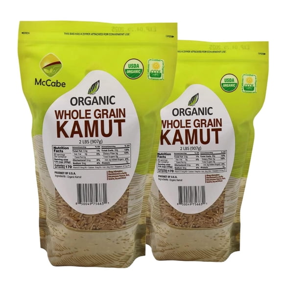 Mccabe Organic Kamut Khorasan Wheat Berries, Nutrient Rich, Pack of 2, 2 lbs