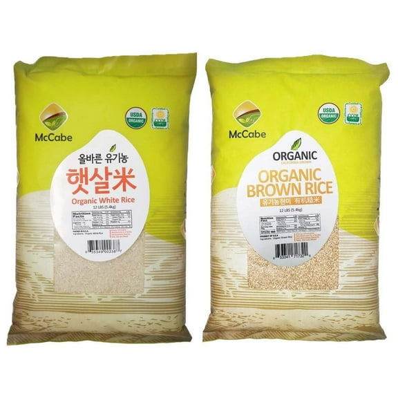 MCCABE ORGANIC RICE 12 LBS RICE BUNDLE - A PERFECT HARMONY OF WHITE RICE'S VERSATILITY AND BROWN RICE'S NUTRIENT-RICH GOODNESS | USDA CERTIFIED