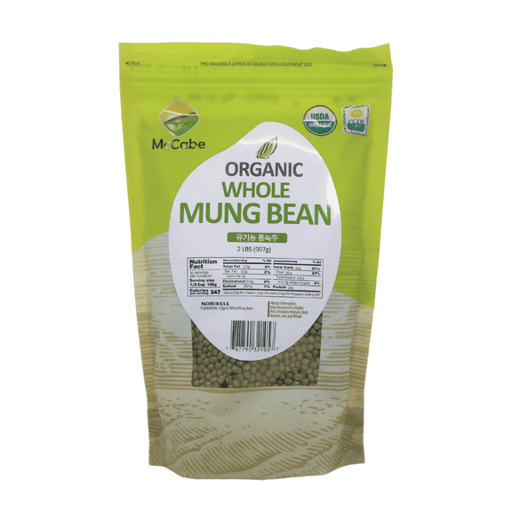 MCCABE ORGANIC WHOLE MUNG BEAN 2LBS USDA ORGANIC & CERTIFIED BY CCOF