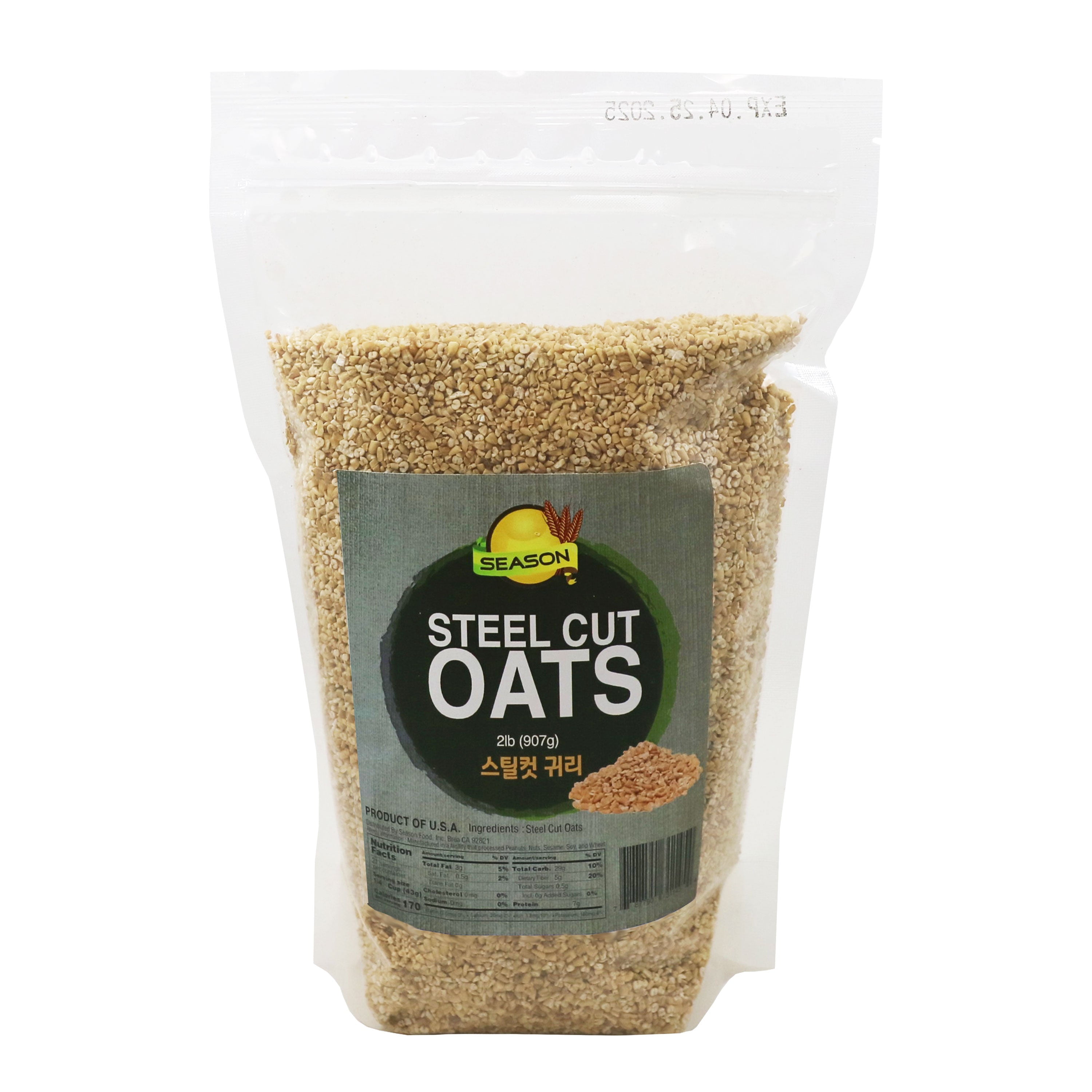 MCCABE SEASON STEEL CUT OATS | GLUTEN-FREE, WHOLE GRAIN, HULLED, USA-GROWN | USDA CERTIFIED ORGANIC, PACKED IN USA | DISCOVER WHOLESOME GOODNESS |