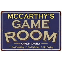 MCCARTHY'S Blue Game Room Sign Metal 8 x 12 High Gloss Metal 208120002283
