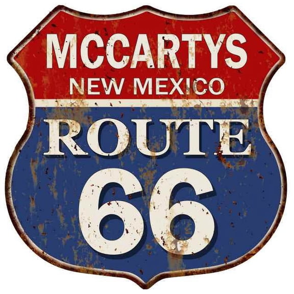 MCCARTYS, NEW MEXICO Route 66 Shield Metal Sign Man Cave Garage 211110013155