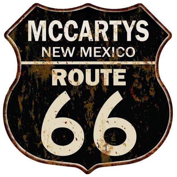 MCCARTYS, NEW MEXICO Route 66 Shield Metal Sign Man Cave Garage 211110014155