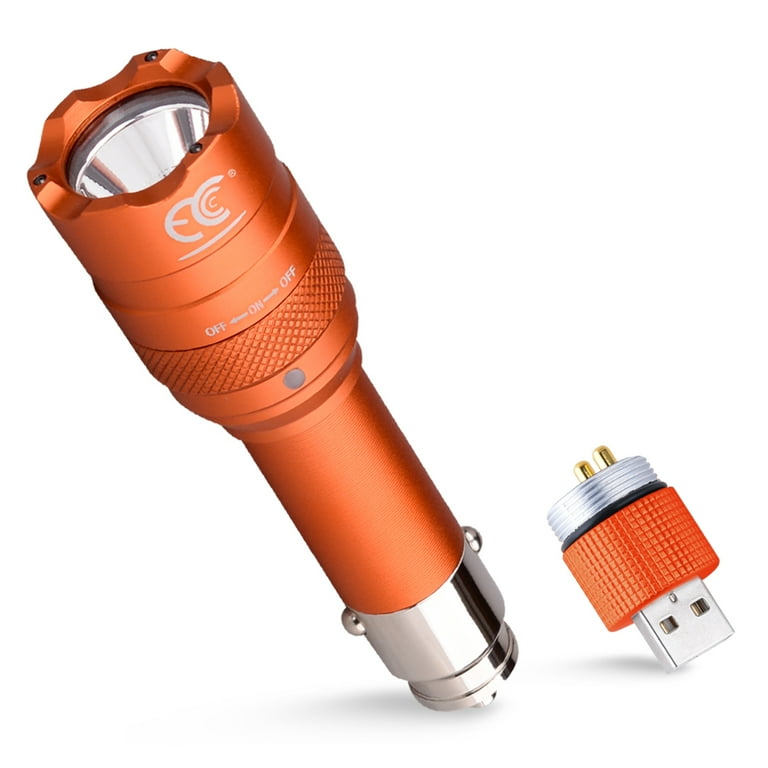 MCCC LED Flashlight Torch, Small, Rechargeable, 12V Car Cigarette Lighter  Socket & USB Charger, Easy to Carry