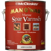 McCloskey Man O War Spar Varnish Gloss - Water-Resistant Exterior - 1 Gal, Clear   Residential Use, Standard Application