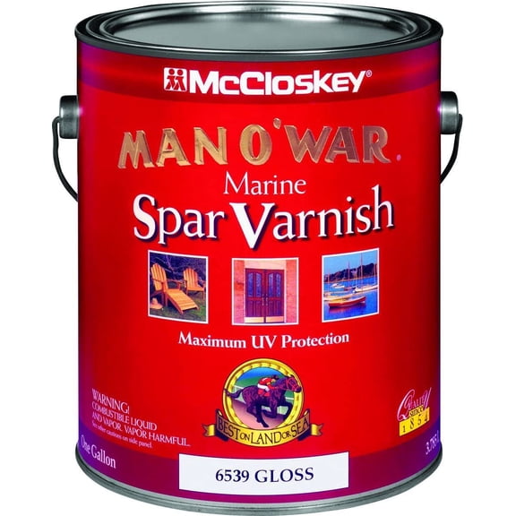McCloskey Man O War Spar Varnish Gloss - Water-Resistant - 1 Gal Residential Use, Standard Application