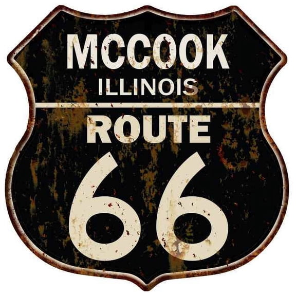 MCCOOK, ILLINOIS Route 66 Shield Metal Sign Man Cave Garage 211110014255