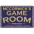 thumbnail image 1 of MCCORMICK'S Blue Game Room Sign Metal 16 x 24 Matte Finish Metal 116240002284, 1 of 1