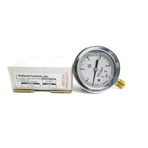 MCDANIEL CONTROLS JA 0-15PSI 1/4" NSMP