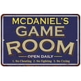 thumbnail image 1 of MCDANIEL'S Blue Game Room Sign Metal 8 x 12 High Gloss Metal 208120002286, 1 of 1