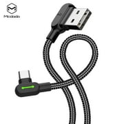 MCDODO 90 Degree Right Angle Braided USB C Charger Charging Sync Type C Cable Cord(1.2M,1X Data Cable)