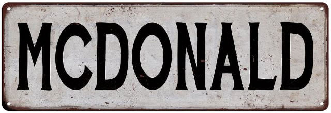 MCDONALD Vintage Look Gift Rustic Chic Metal Sign 6x18 206180036844 ...