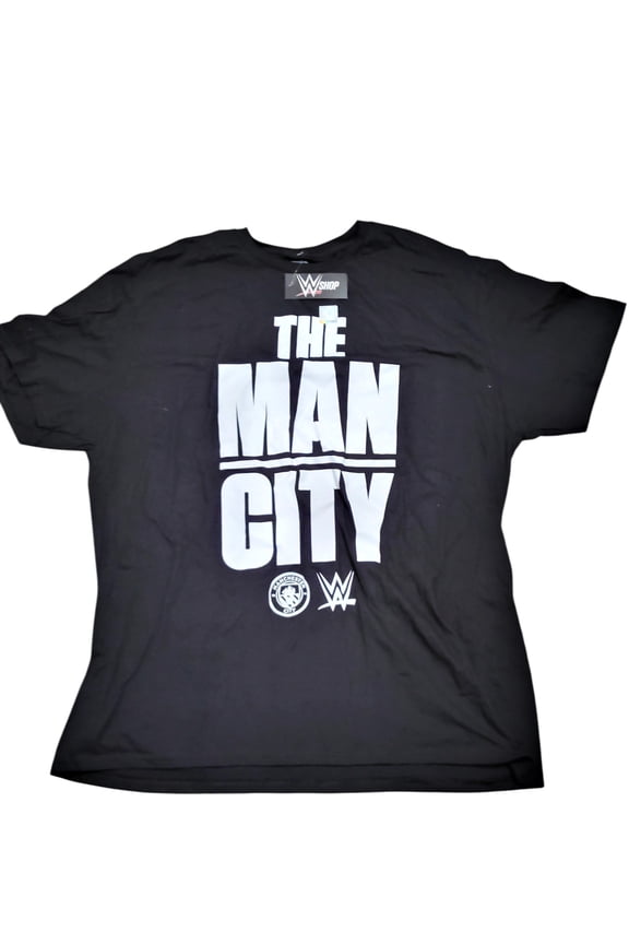 MCFC NYC WWE The Man City Graphic Tee  Medium, Black, Unisex, Official Licensed