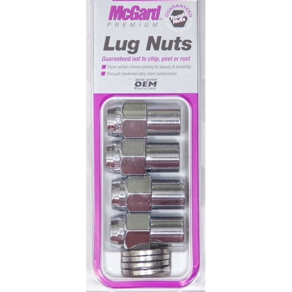 MCGARD 7/16-20 in 0.746 in Shank Closed End Premium Lugnut 4 pc P/N 61001