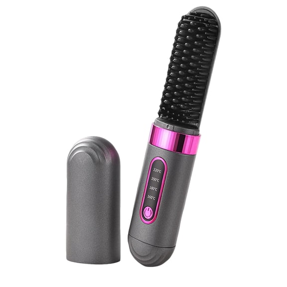 Negative Ion Hair Care Cordless Straightening Brush Ceramic Heated