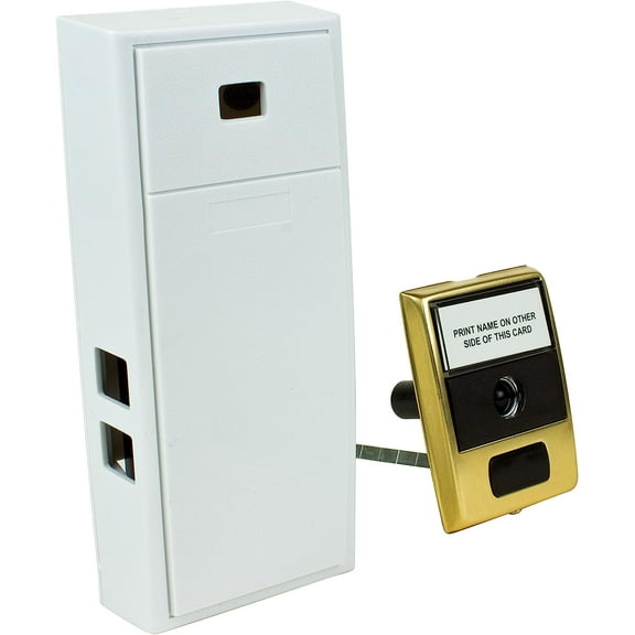 MCHBV Wireless Mechanical Two-Note Chime and Door Button with Built-in Viewer, One Size, White/Brass