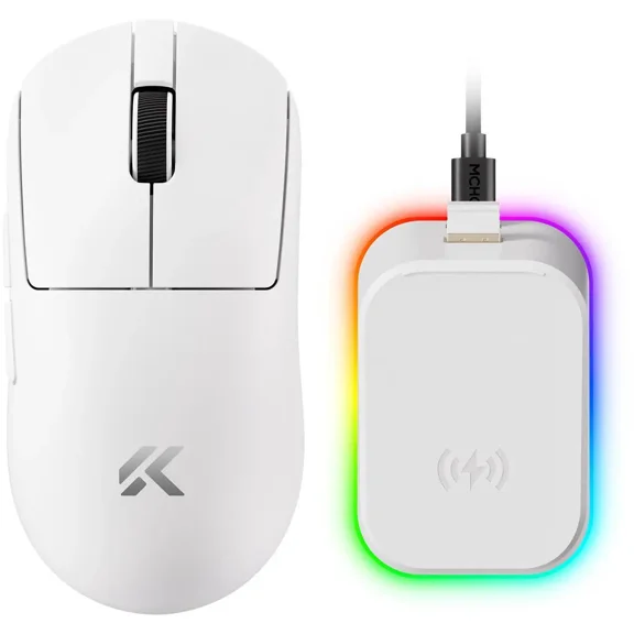 MCHOSE A7 V2 Pro Plus Tri-Mode Lightweight Gaming Mouse, Dual 8K Wired/Wireless, PAW3950TI, 500mAh