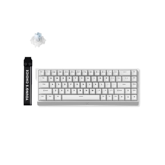 MCHOSE ACE 68 60% Mechanical Gaming Keyboard Wired Rapid Trigger Hall Effect Keyboard Magnetic Switch Hyper-Fast 8000Hz Adjustable Actuation, Hot Swap, RGB PC MAC Laptop (White / Ice Blue)