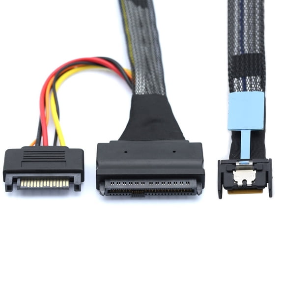 MCIO 4x Mini Cool Edge IO to U.2 SFF-8639 NVME PCIe PCI-Express Cable for Mainboard SSD