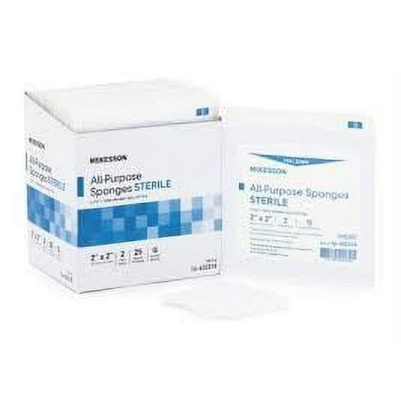 MCKESSON Sponge Dressing Medi-Pak Performance Cotton 4-Ply 2 X 2" Square (#16-602318, Sold Per Box)