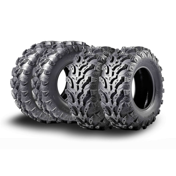 MCKINLEY UTV ATV Tires 25X8-12 & 25X10-12 6-Ply Full Set Super Mud All Terrain X611