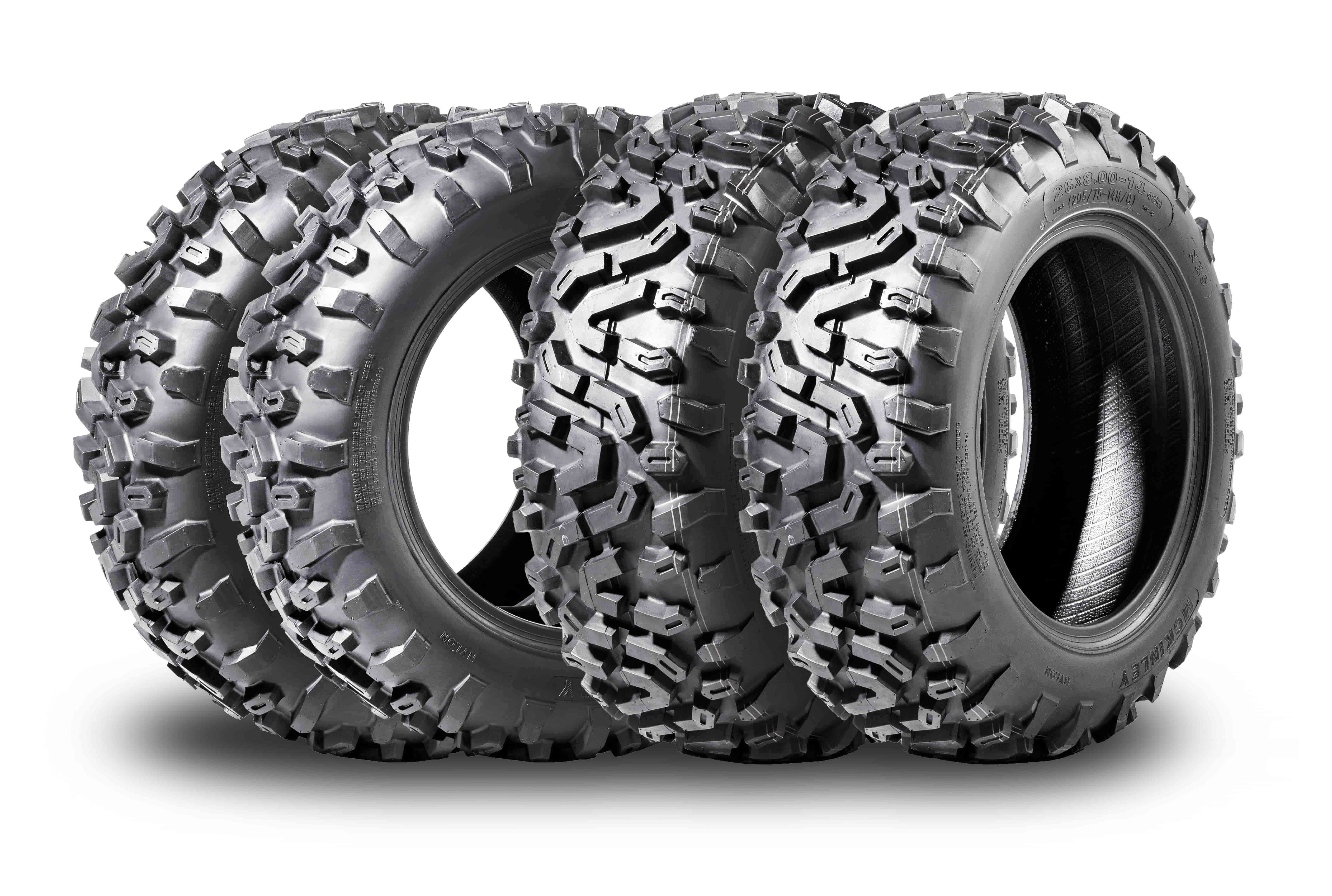 Roadguider Full Set Of 4 ATV UTV Tires 26x8-14, 6PR, Deep Tread For Mud, Rock And Desert