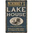 thumbnail image 1 of MCKINNEY'S Lake House Blue Cabin Home Decor Gift 12x18 Metal 112180038353, 1 of 1