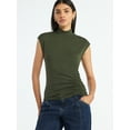 thumbnail image 1 of Scoop Women’s Ruched Mock Neck Top, Sizes XS-XXL, 1 of 6