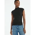thumbnail image 1 of Scoop Women’s Ruched Mock Neck Top, Sizes XS-XXL, 1 of 6