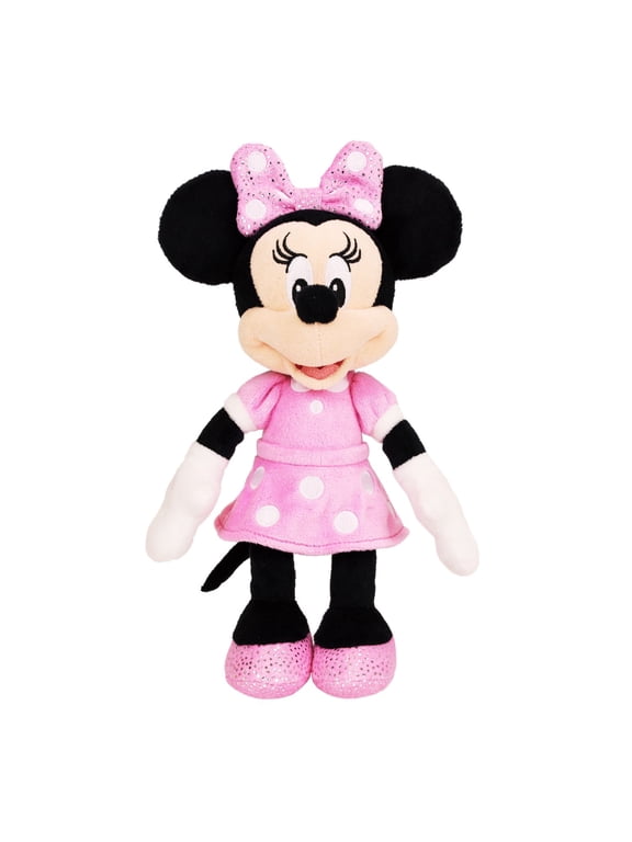 Disney Junior Mickey Mouse Bean Plush Minnie Mouse Stuffed Animal, Collectible Disney Plush for Kids Ages 2 and up