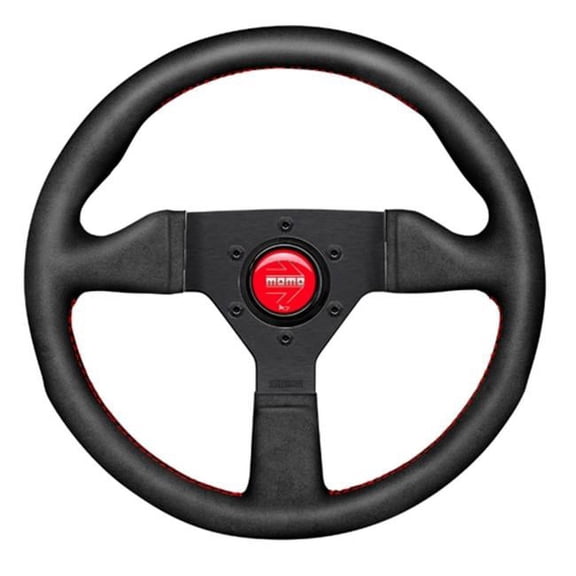 MCL35AL3B 350 mm Monte Carlo Black Alcantara Leather with Red Stitching Steering Wheel