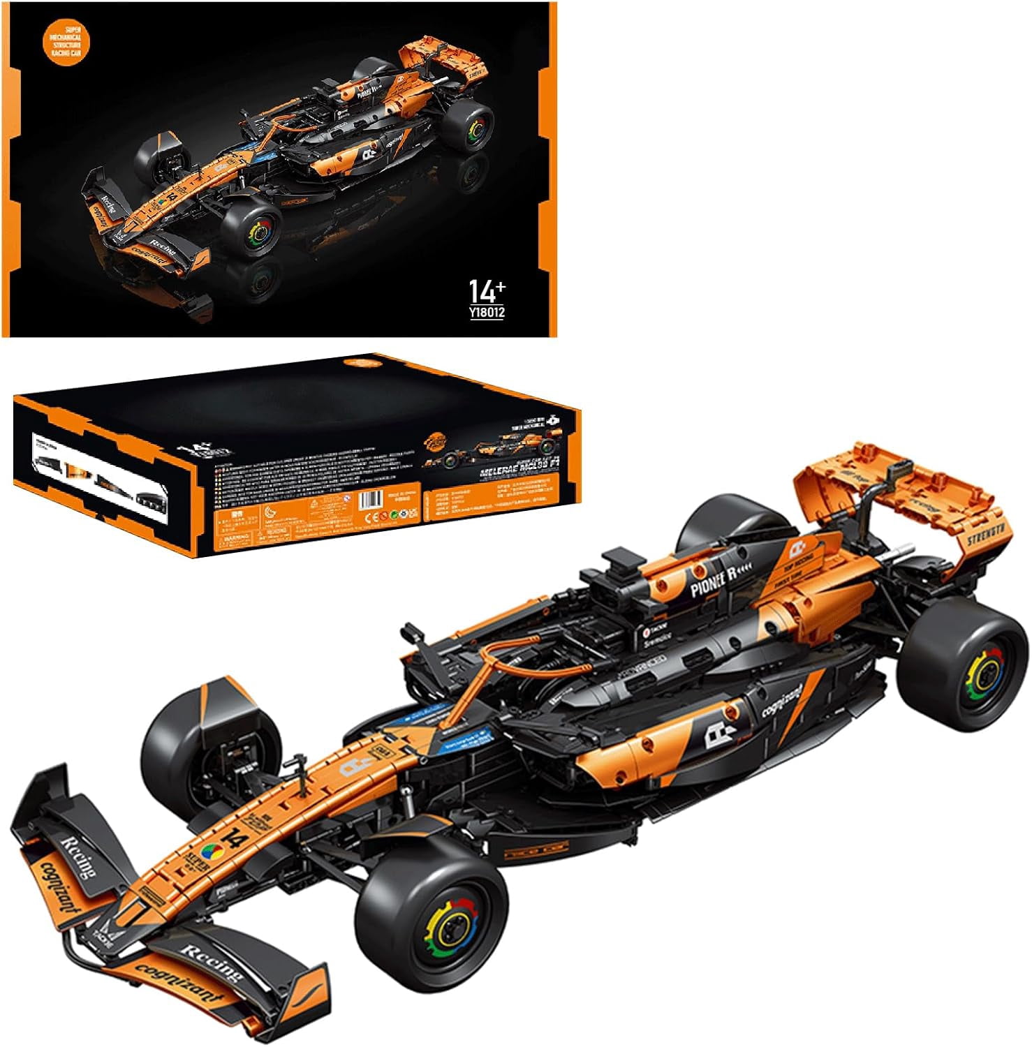 MCL39 F1 Model Car Kits, Building Set for Adults,  with Realistic Features, 1:8 Scale Racing Car to Room or Office Decor, F1 Gifts for Fans, (2055PCS, A-Y18012)