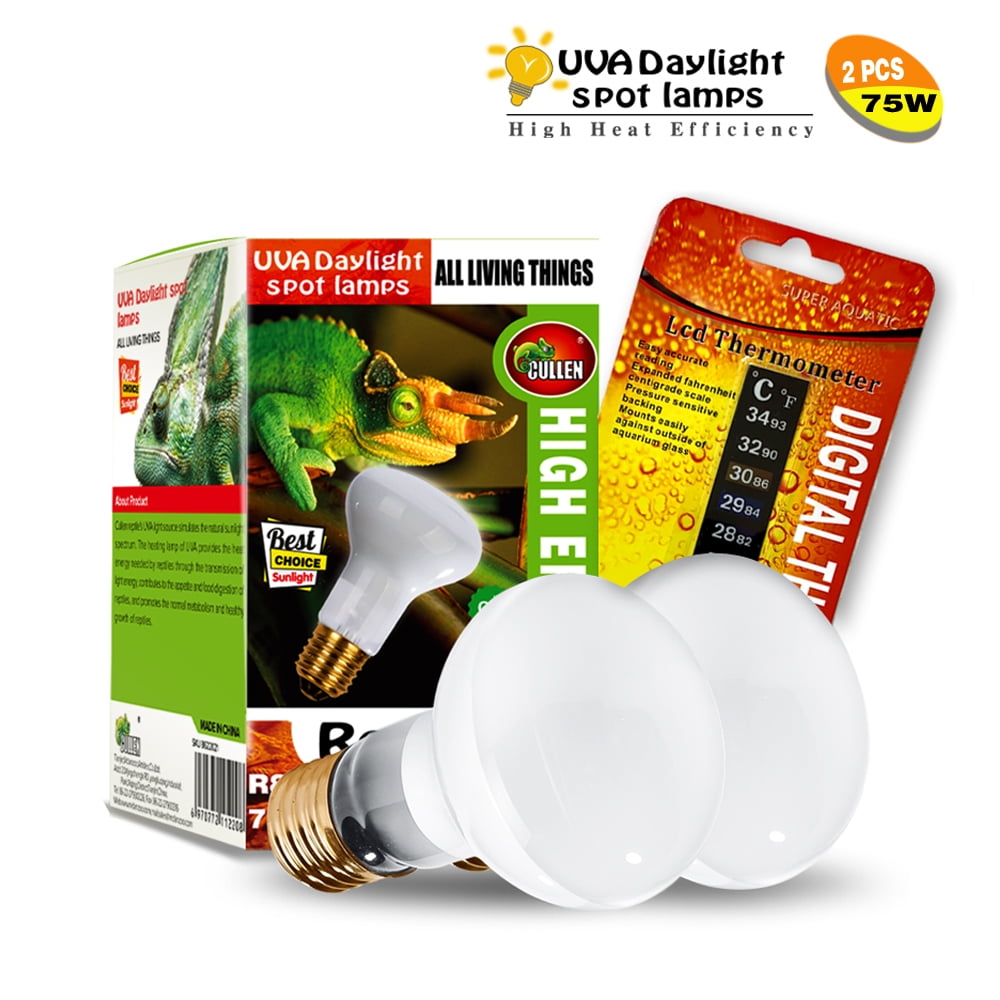 MCLANZOO Reptile Heat Bulb 100W 2 Pack UVA Light Lamp for Lizard