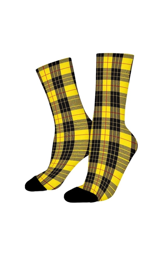 MCLEOD TARTAN Absorbent Polyester Crew Socks Comfortable Non-Binding Fit, Stay-Up Midweight Athletic Socks Unisex Made in USA