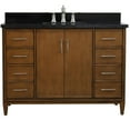 thumbnail image 1 of MCM 49" Rectangle Sink Solid Wood Vanity with Black Granite Stone in Walnut, 1 of 11