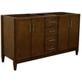 thumbnail image 1 of MCM 60" Mid-Century Double Solid Wood Vanity in Walnut (Cabinet Only), 1 of 10