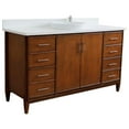 thumbnail image 1 of MCM 61" Single Round Sink Vanity with White Quartz Stone in Walnut, 1 of 12