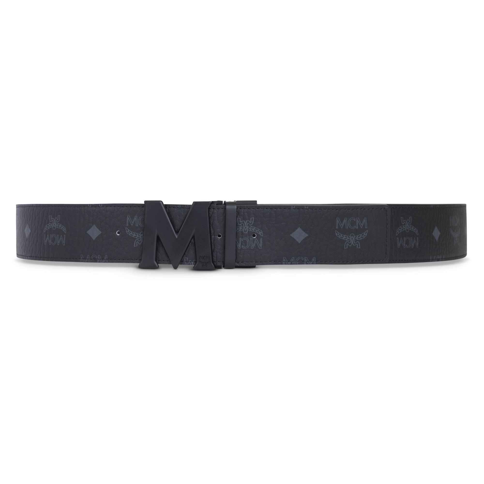 MCM Claus Reversible Leather Belt - Black, Matte Black Buckle