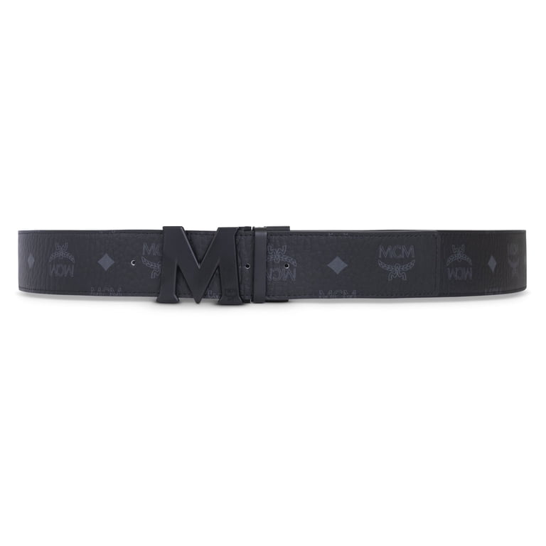 MCM Claus Reversible Leather Belt - Black, Matte Black  display picture 3