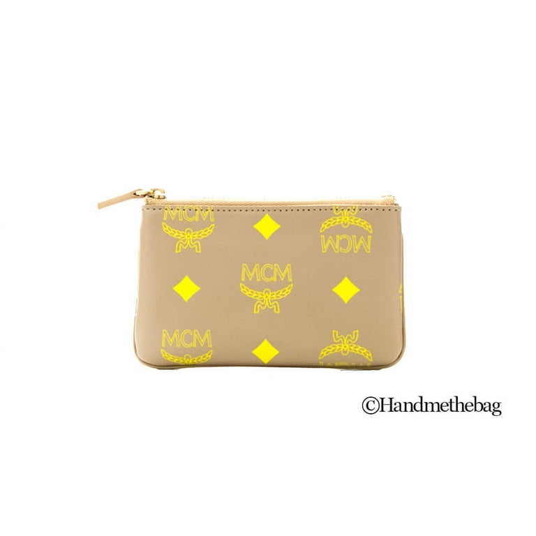 MCM Color Splash Small Croissant Smooth Visetos Leather Key Ring Zip Wallet Walmart