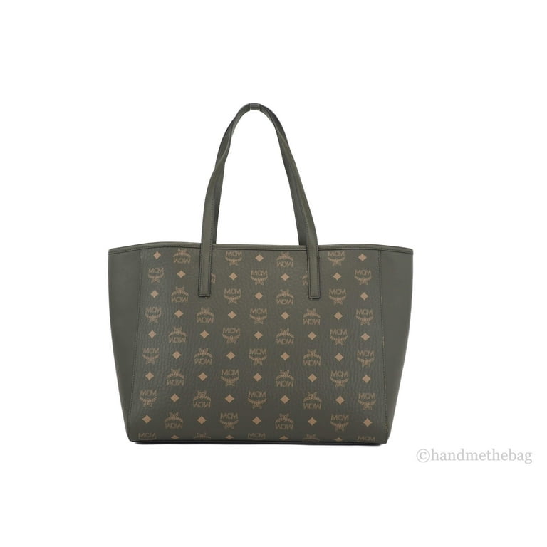 MCM Portuna Medium Sea Turtle Visetos Tumbled Leather Multifunction Tote Handbag Walmart