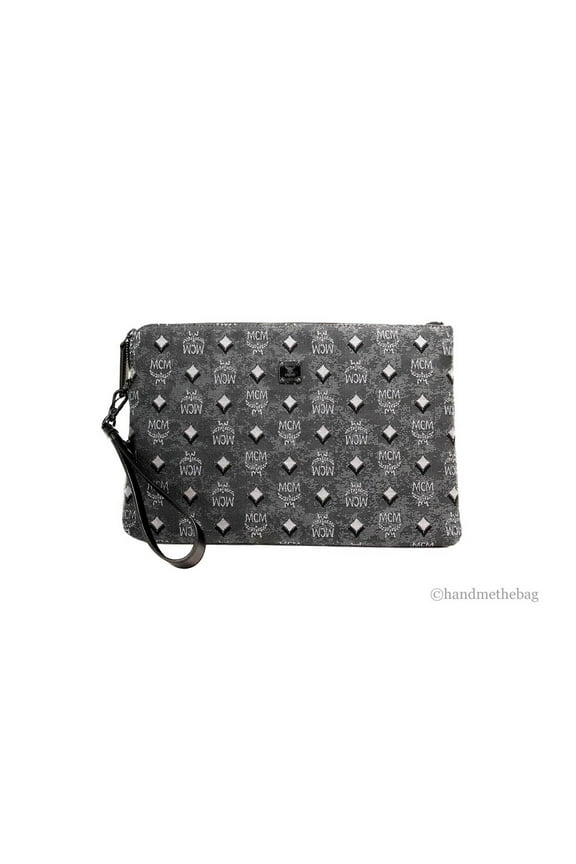 Veritas Medium Dark Grey Denim Monogram Clutch Pouch