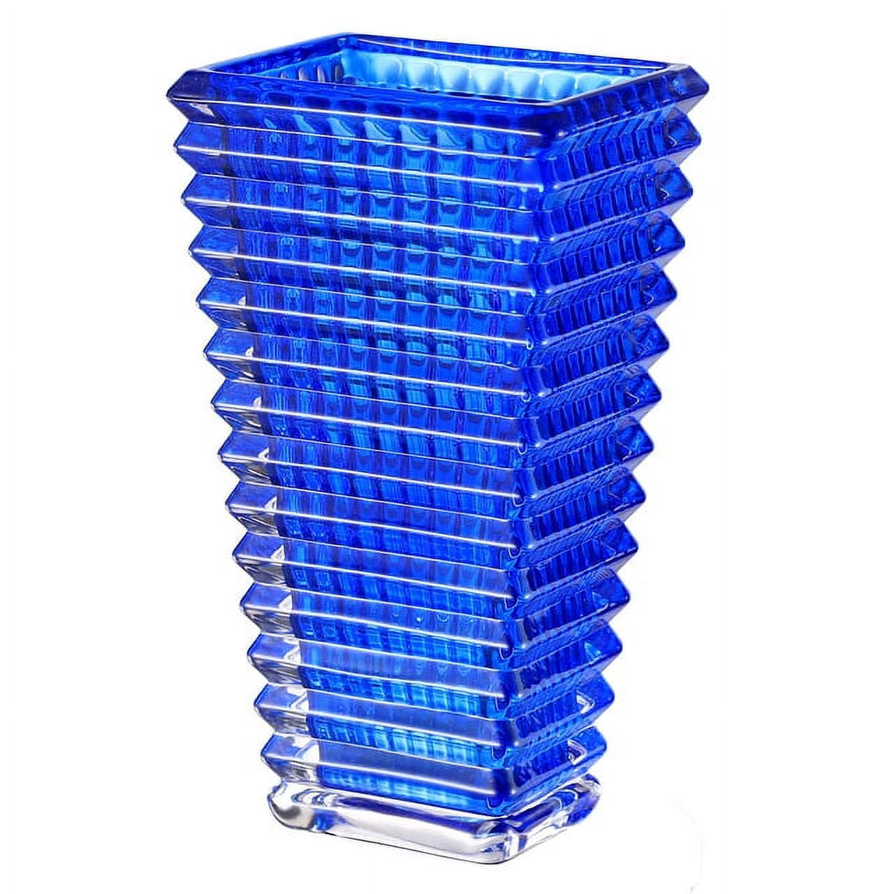 MCMCNCUIU Crystal Vase, Blue Glass Vase, Heavy Duty Glass Vase, Vases for Centerpieces, Flower