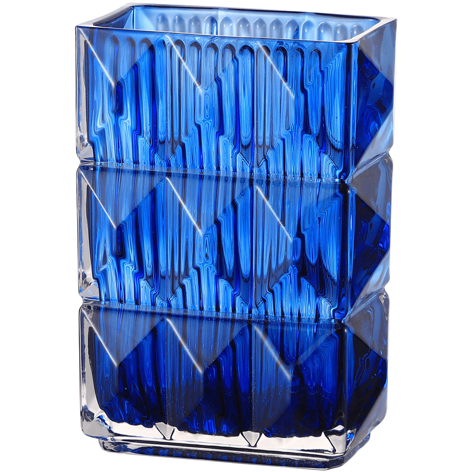 Mcmcncuiu Crystal Vase Blue Glass Vase For Flowers Small Glass Vase Glass Flower Vase Heavy 4097