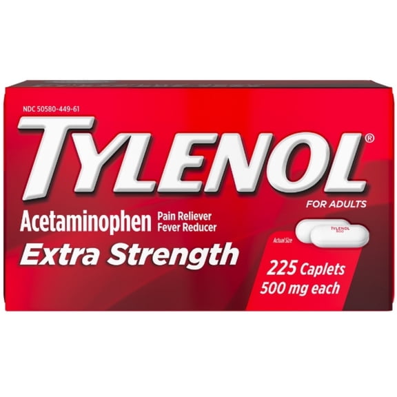 TYLENOL Extra Strength Caplets, 225 ea