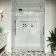 thumbnail image 1 of MCOCOD 57 to 60 in W x 72 in H Frameless Shower Door with Soft Close, 5/16" (8 mm) Clear Tempered Glass, Single Sliding Alcove Shower Doors, Chrome Finish, 1 of 10