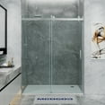 thumbnail image 1 of MCOCOD 68 to 72 in. W x 76 in. H Frameless Shower Door with Soft Close, 3/8" (10 mm) Clear Tempered Glass, Single Sliding Alcove Shower Doors, Brushed Nickel Finish, 1 of 10