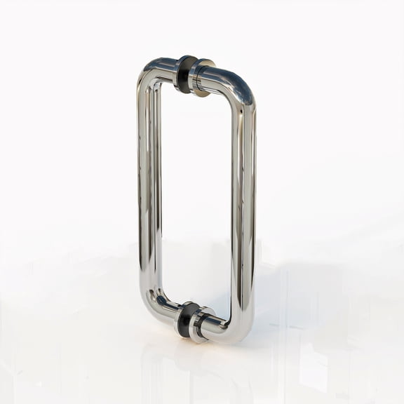 MCOCOD 8" Shower Door Handle, Double-Sided Pull Handle with Metal Washer, Back-to-Back Glass Door Handle Replacement for 5/16", 3/8", and 1/2" (8-12mm) Glass Doors, Chrome